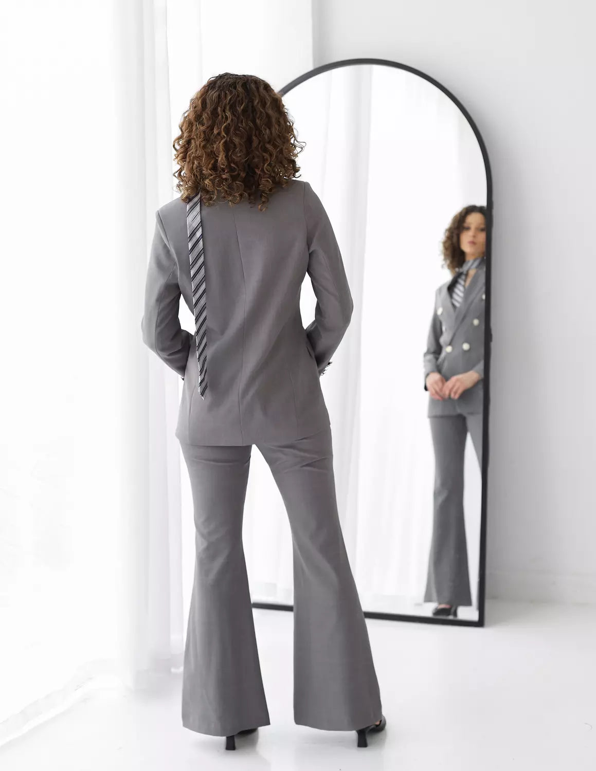 Gray Breeze Flare Pants