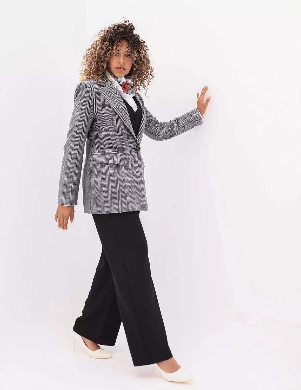 Ash Gray Zigzag Blazer