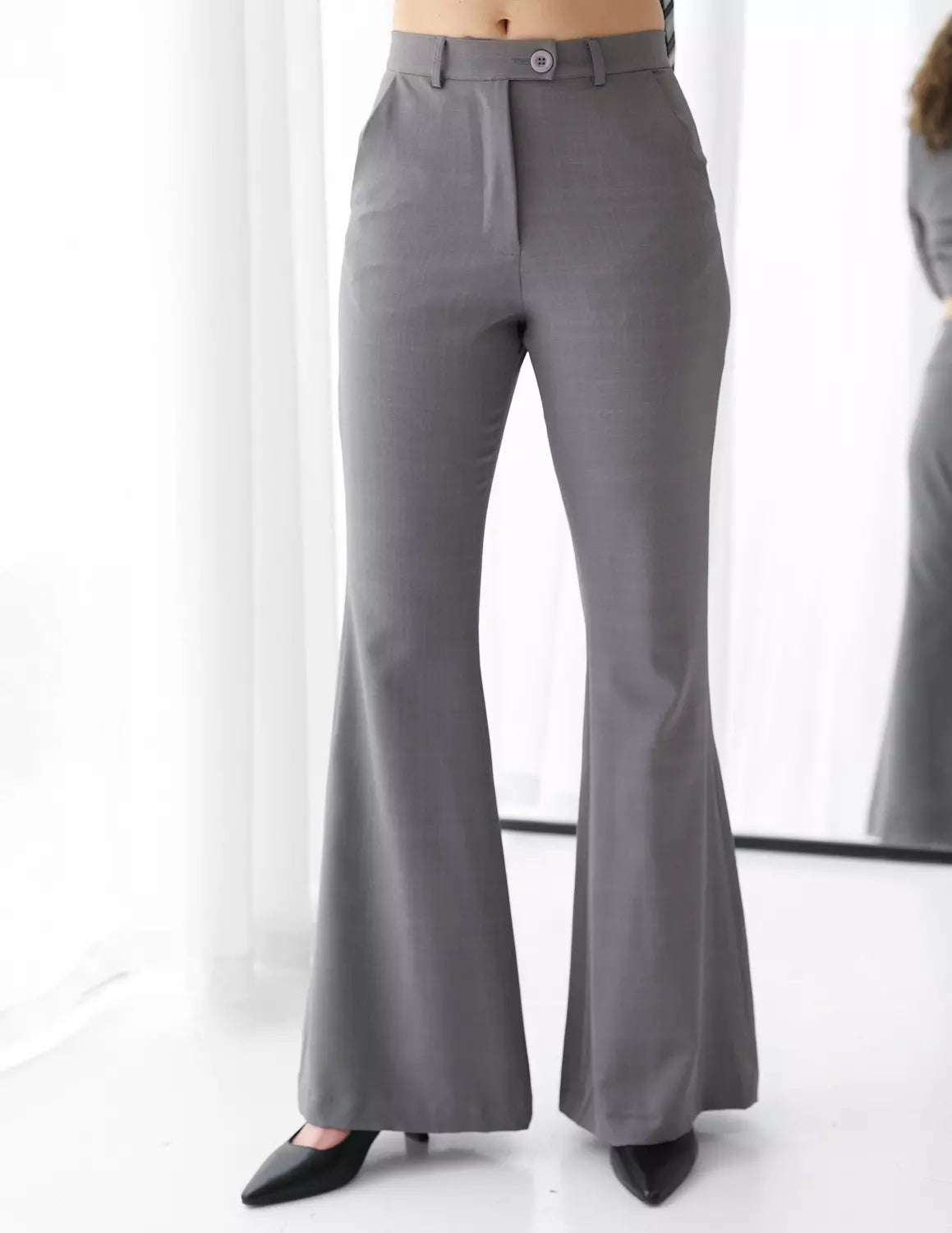 Gray Breeze Flare Pants