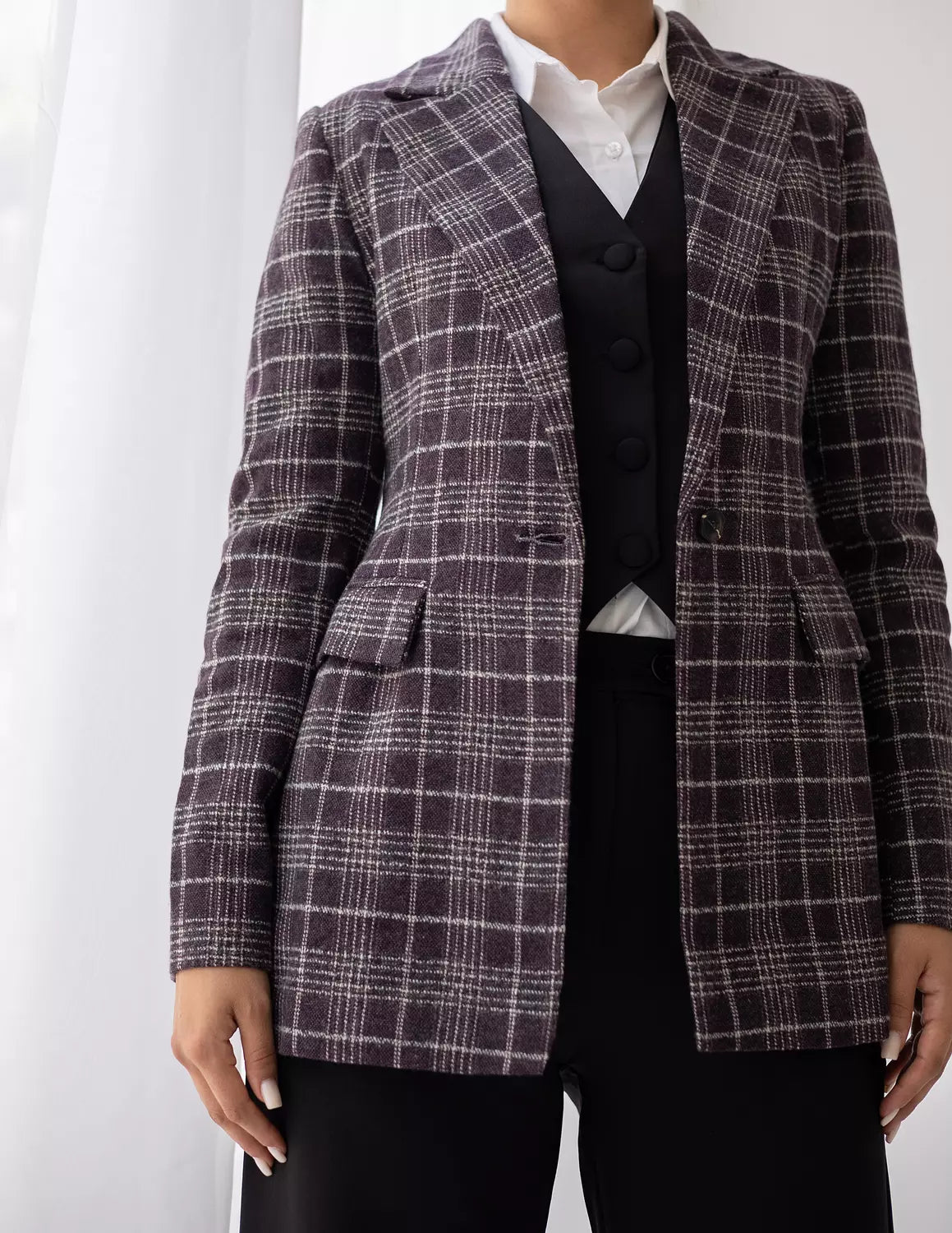 Plum Plaid Blazer