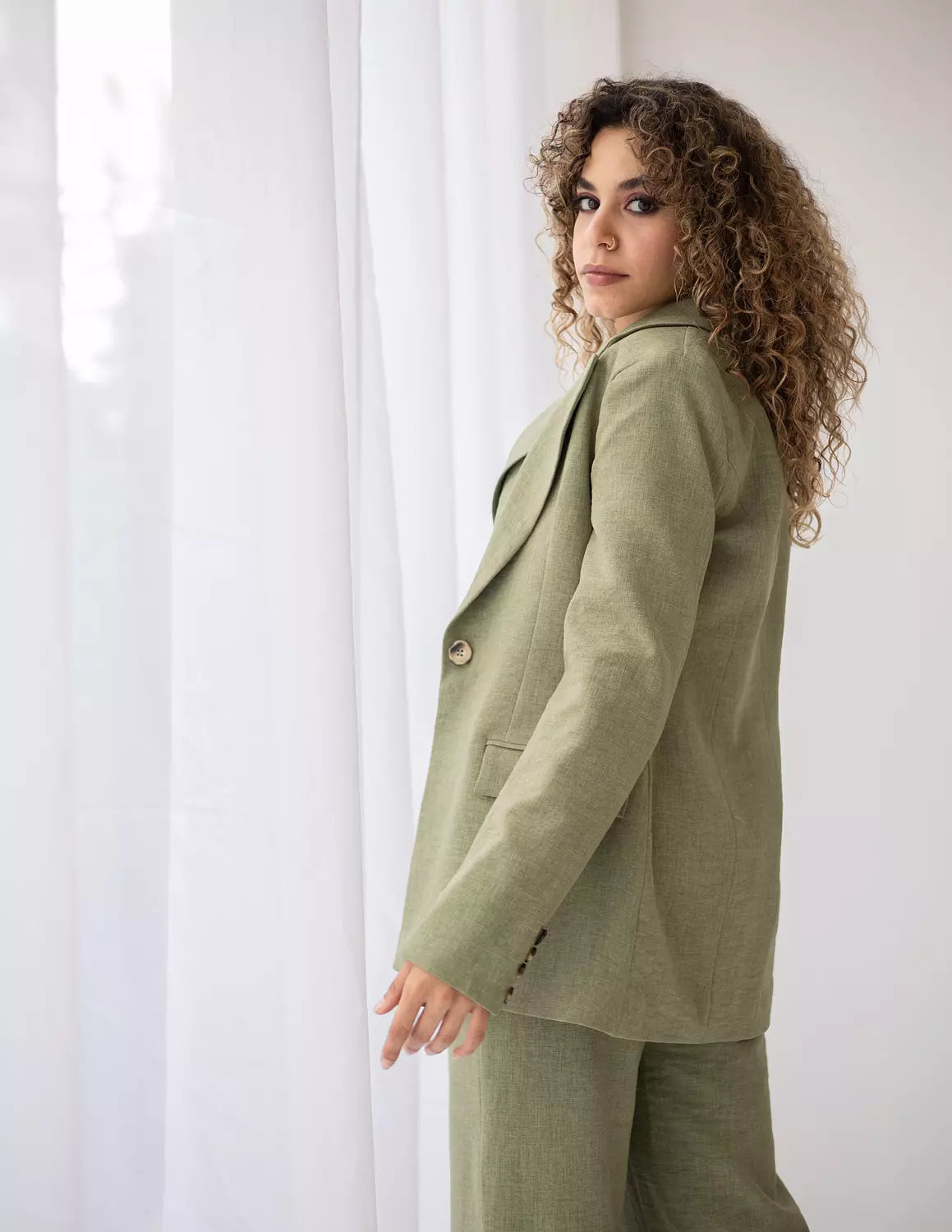 Vineyard Green Linen Blazer
