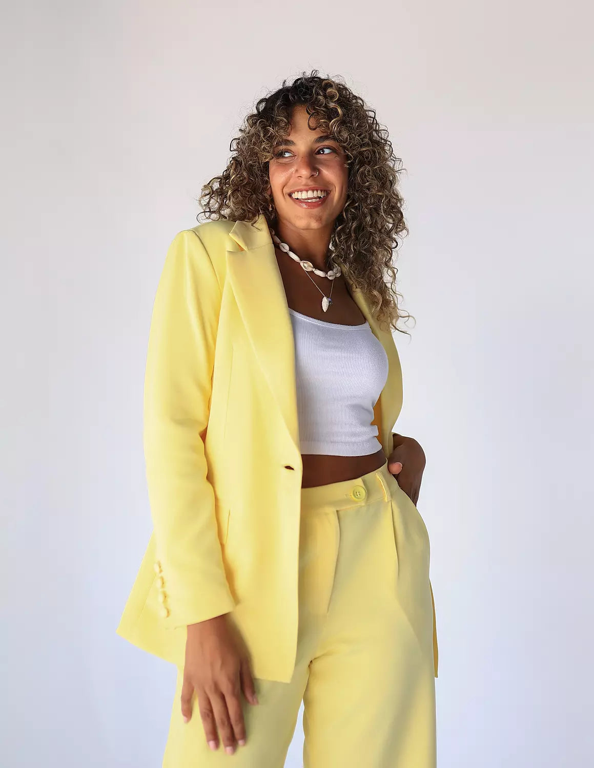 Sun Flower Wide-Leg Straight Mid Pants