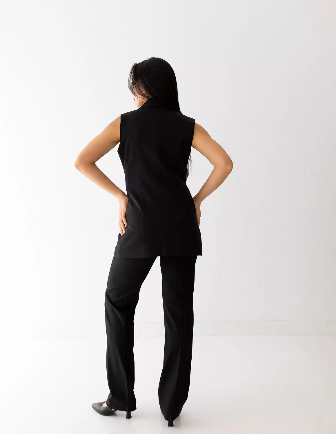 Black Icon Long Vest