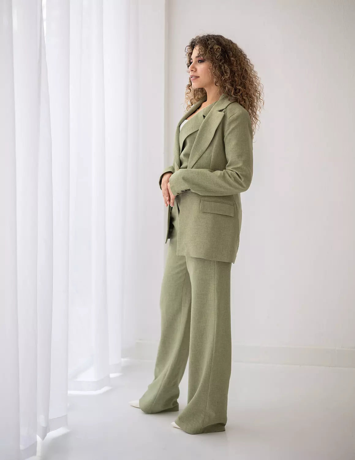 Vineyard Green Linen Blazer