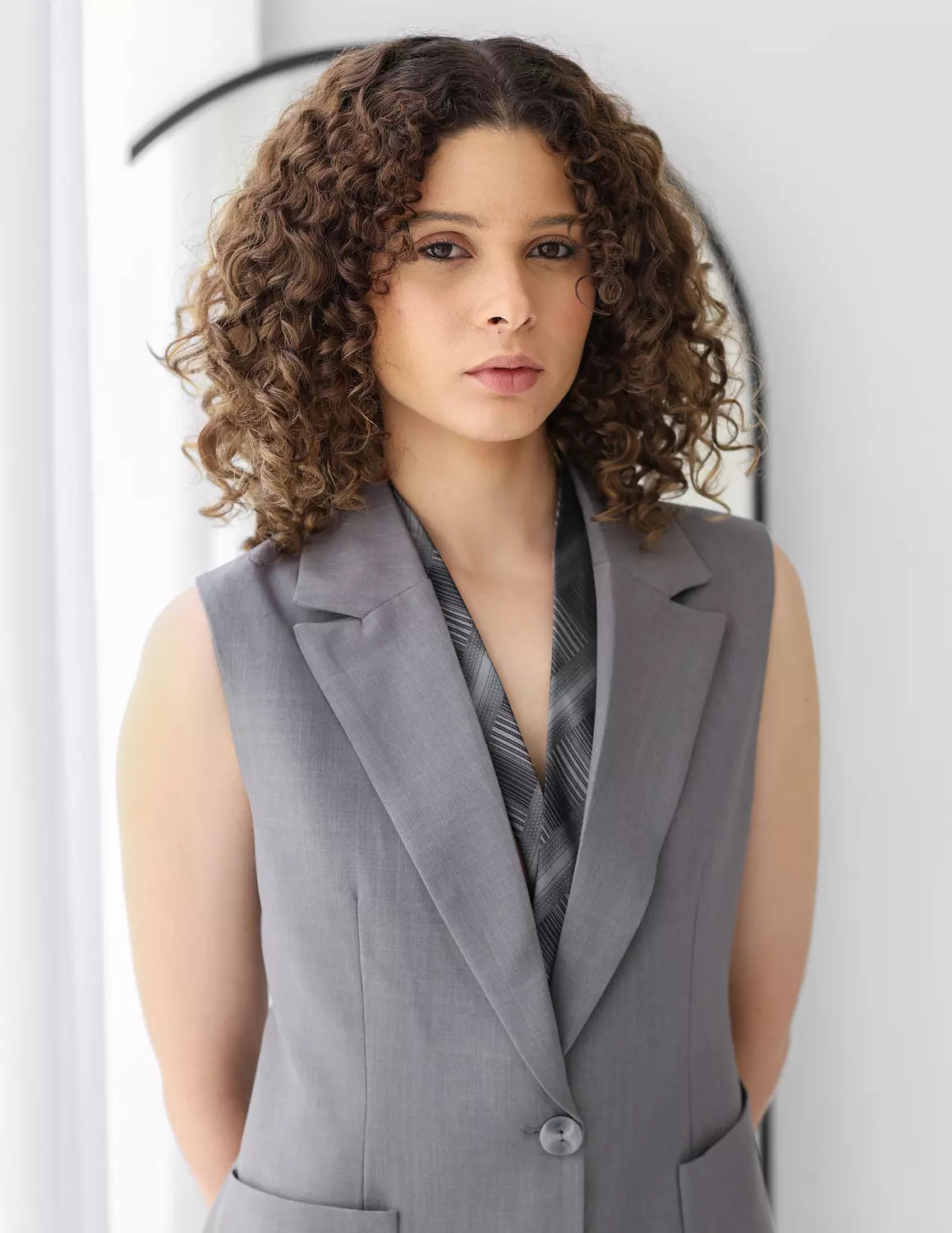 Gray Breeze Long Vest